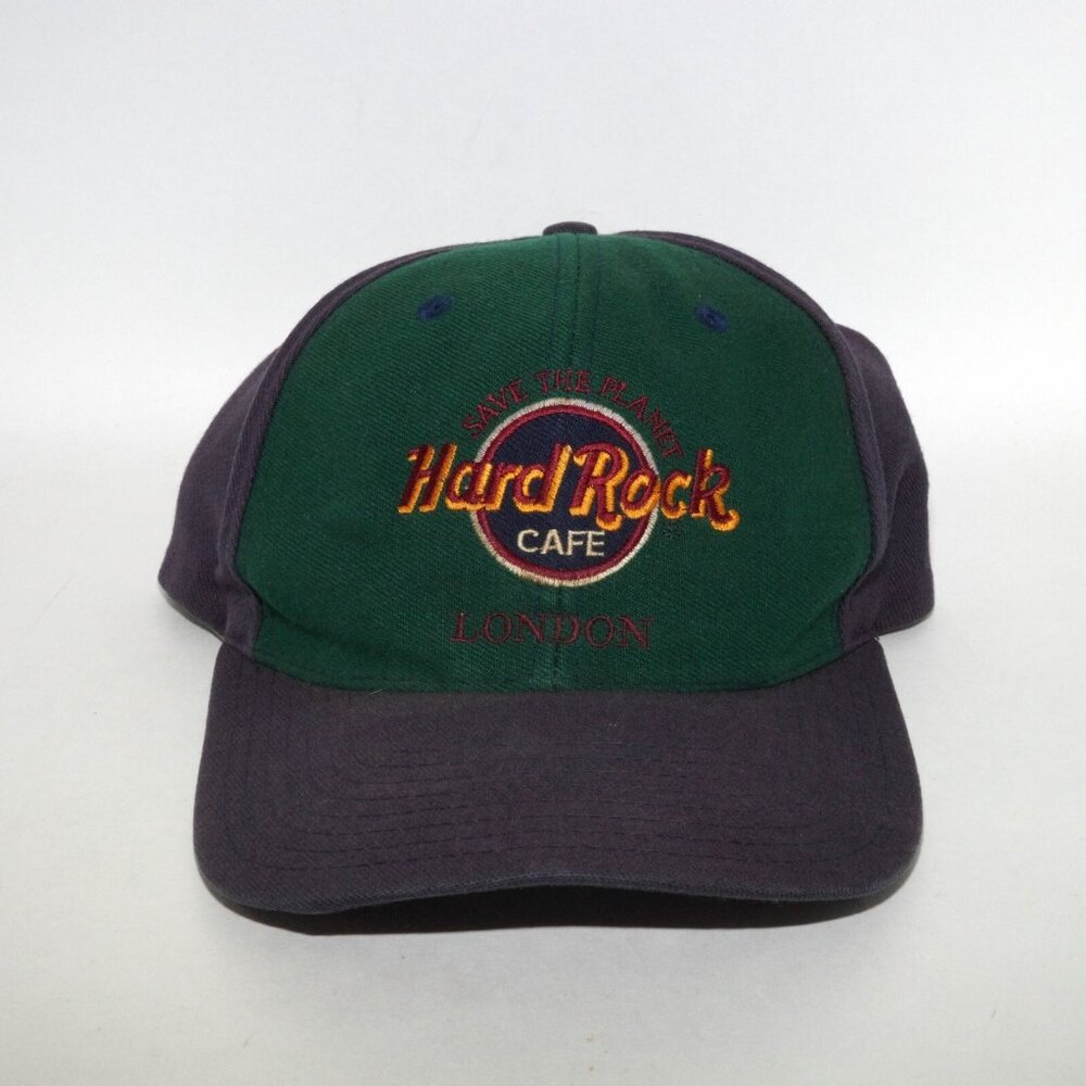 Vintage Hard Rock Cafe London Snapback Hat Cap Wool Blend
